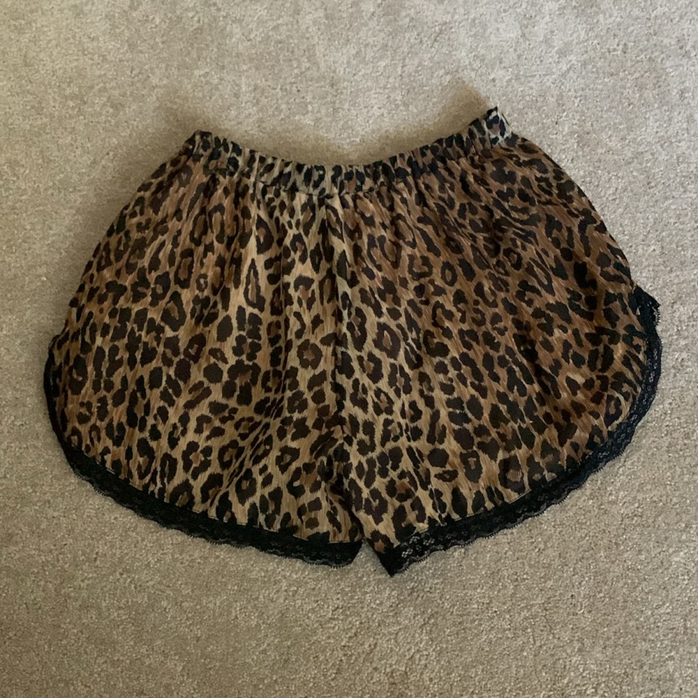Lovers + Friends Leopard Print Shorts with Black Trim - Picture 3 of 4